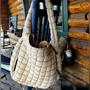 Free people FP quilted carryall off white/cream